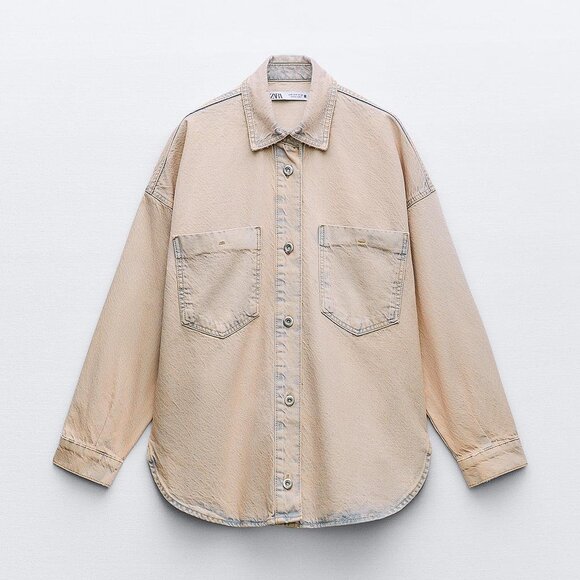 Zara Jackets & Blazers - Zara Z1975 Pink Overdyed Denim Jacket